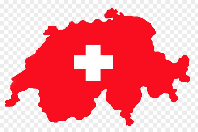 Switzerland Flag Of Vector Map PNG