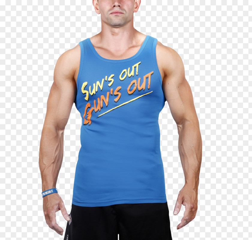 T-shirt Top Sleeveless Shirt Blue Pants PNG