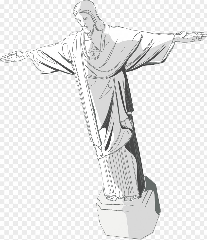 White Jesus Stone Carving Elements Architecture City Black And PNG