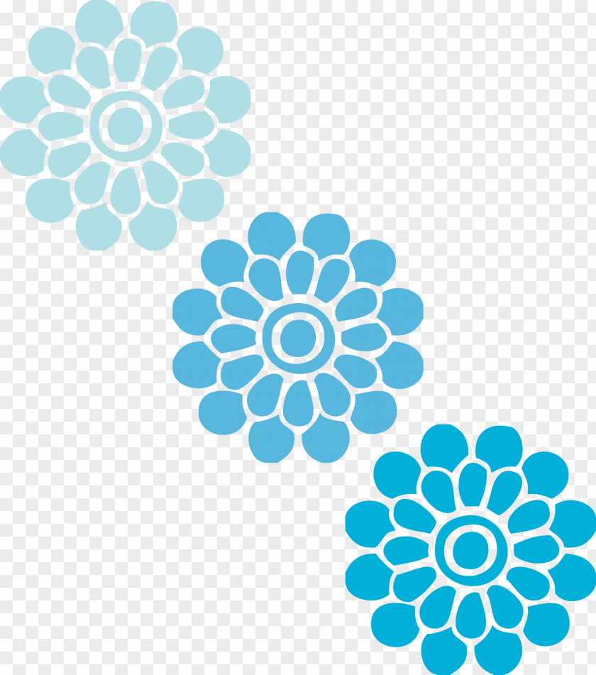 Blue Flower Ornament Clip Art PNG
