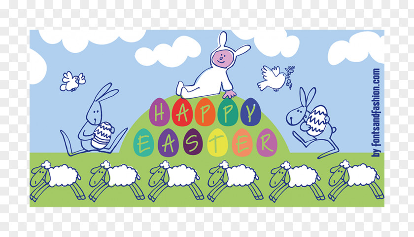 Happy Easter Typography Cattle Clip Art Illustration Ecosystem Meadow PNG