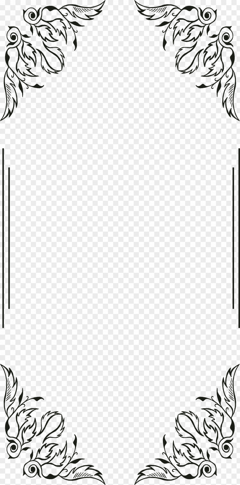 Black Line Frame Download And White PNG