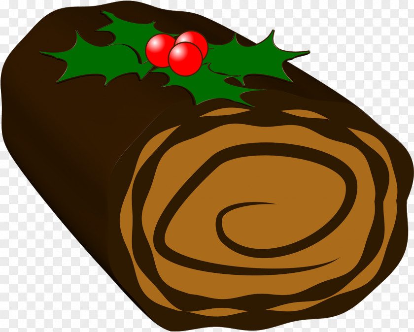 Chocolate Cake Champagne Yule Log Christmas Clip Art PNG