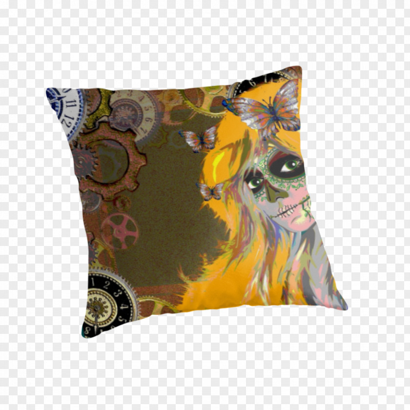 Hipster Skull Throw Pillows Scarf PNG