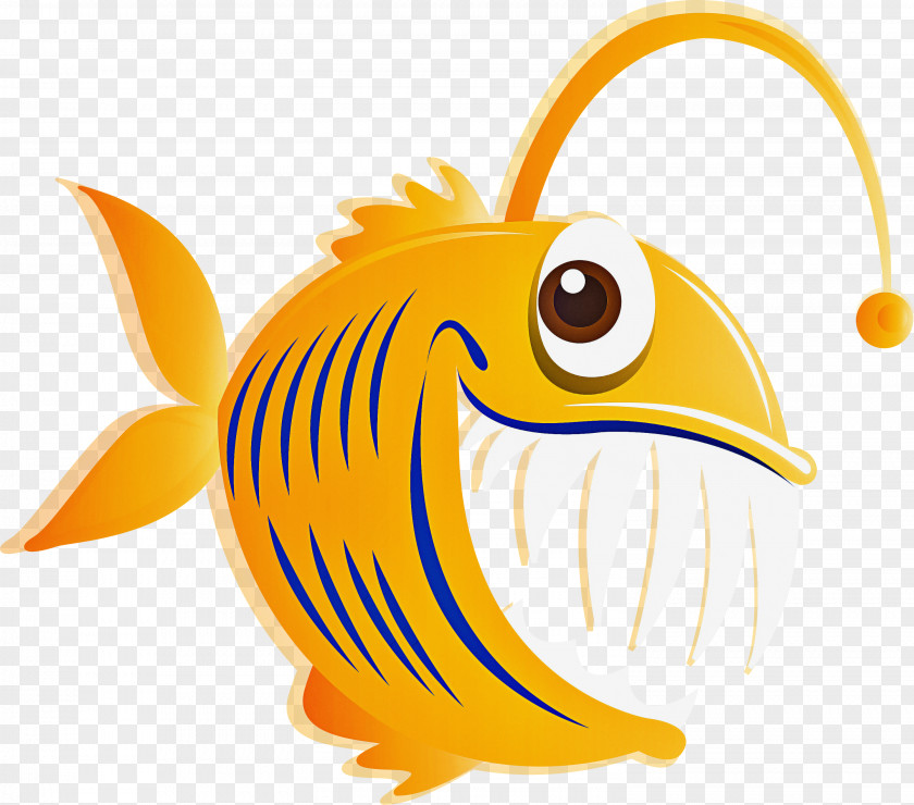 Cartoon Yellow Fish Logo PNG