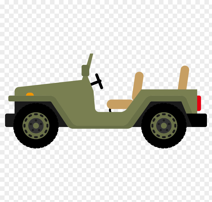 Flat Army Green Car Sports Jeep PNG