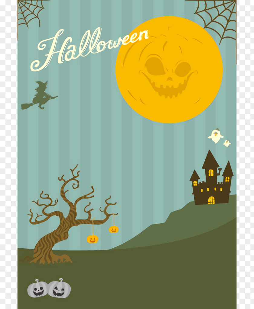 Poster Haunted Halloween House PNG