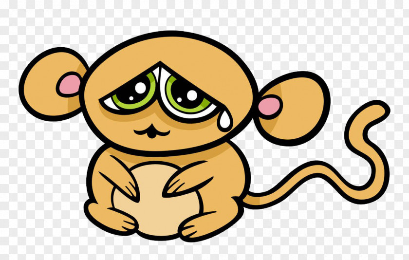 Sad Monkey Cartoon Sadness Illustration PNG
