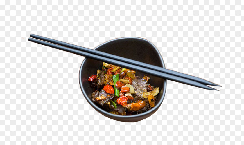 Stir-fried Garlic Beef Jerky Chinese Cuisine Chopsticks Stock PNG