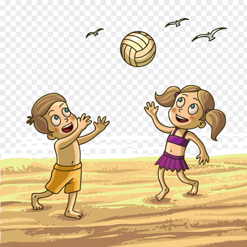 Children's Beach Volleyball Child Summer Royalty-free Illustration PNG