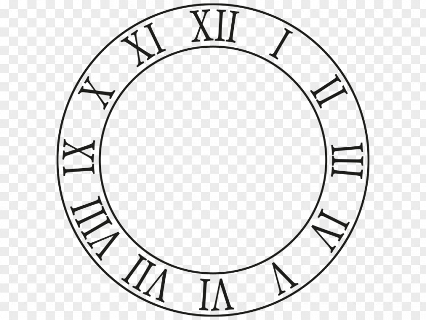 Clock Face Roman Numerals Drawing PNG