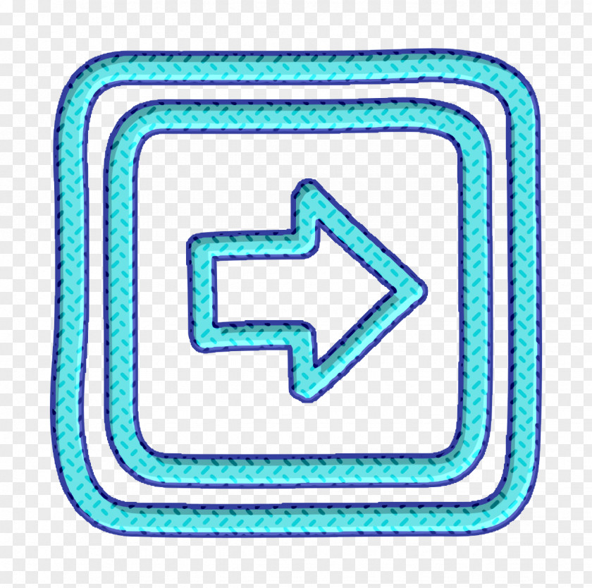 Hand Drawn Icon Arrow Right Button Outline PNG
