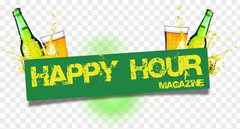 Happy Hour Logo Brand Banner PNG