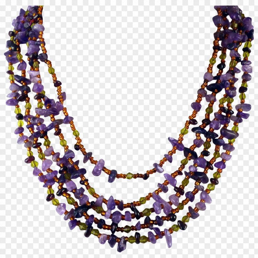 Necklace Amethyst Purple Bead Claude Monet PNG