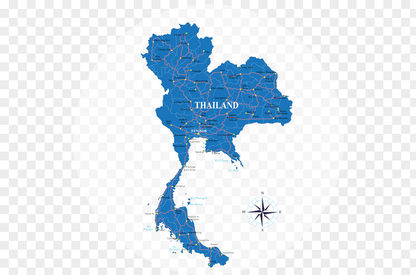 Thailand Map Vector Blank PNG