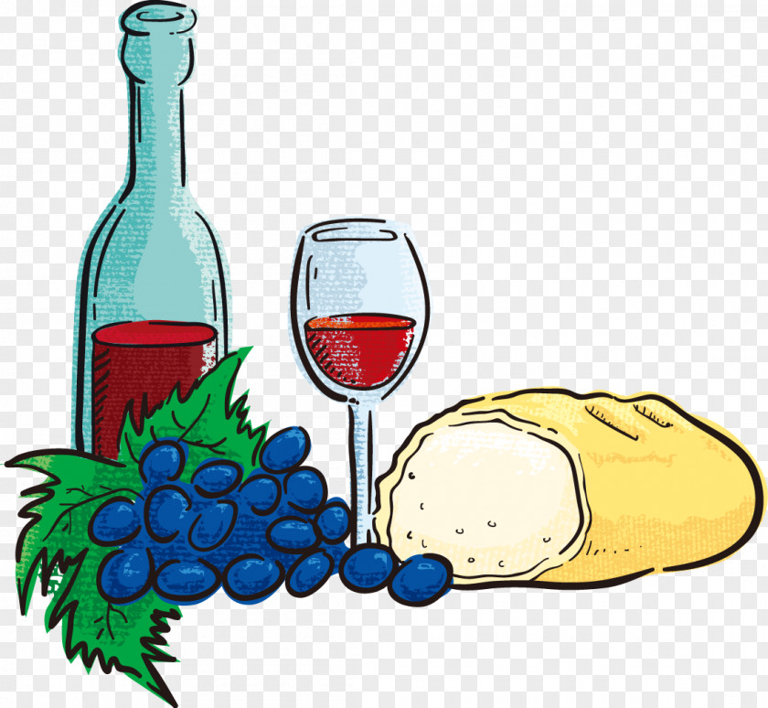 Cartoon Painted Wine Glass Hospitality Food Clip Art PNG