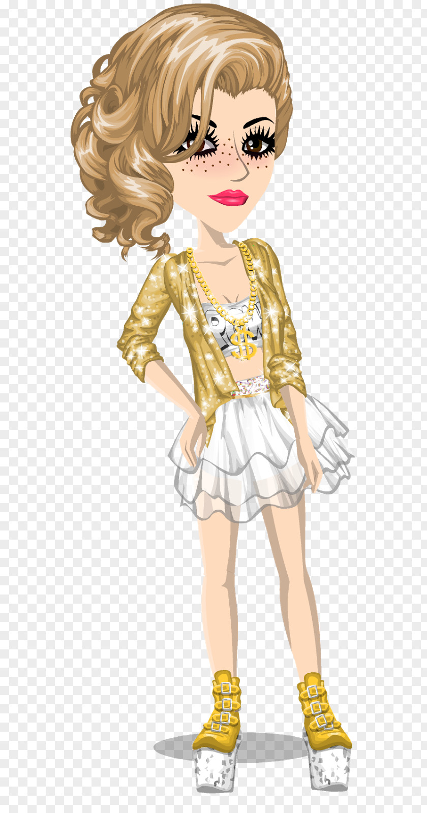 Sc Msp Blond Yellow Cartoon Brown Hair PNG