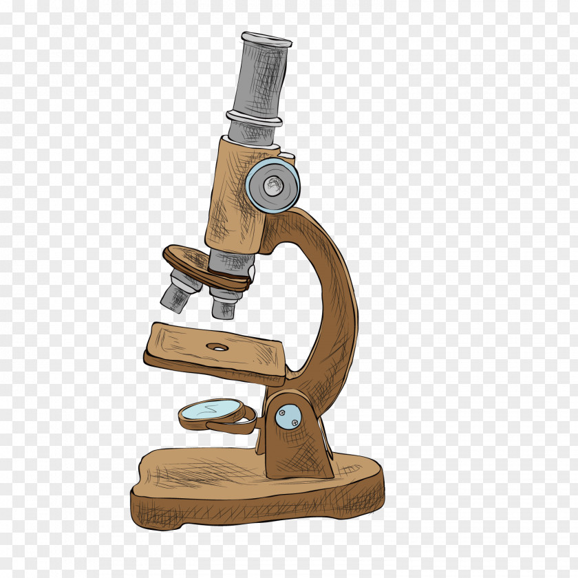 Hand-painted Microscope Experiment Science PNG