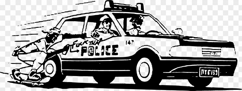 Hand-painted Vector Police Car Officer PNG