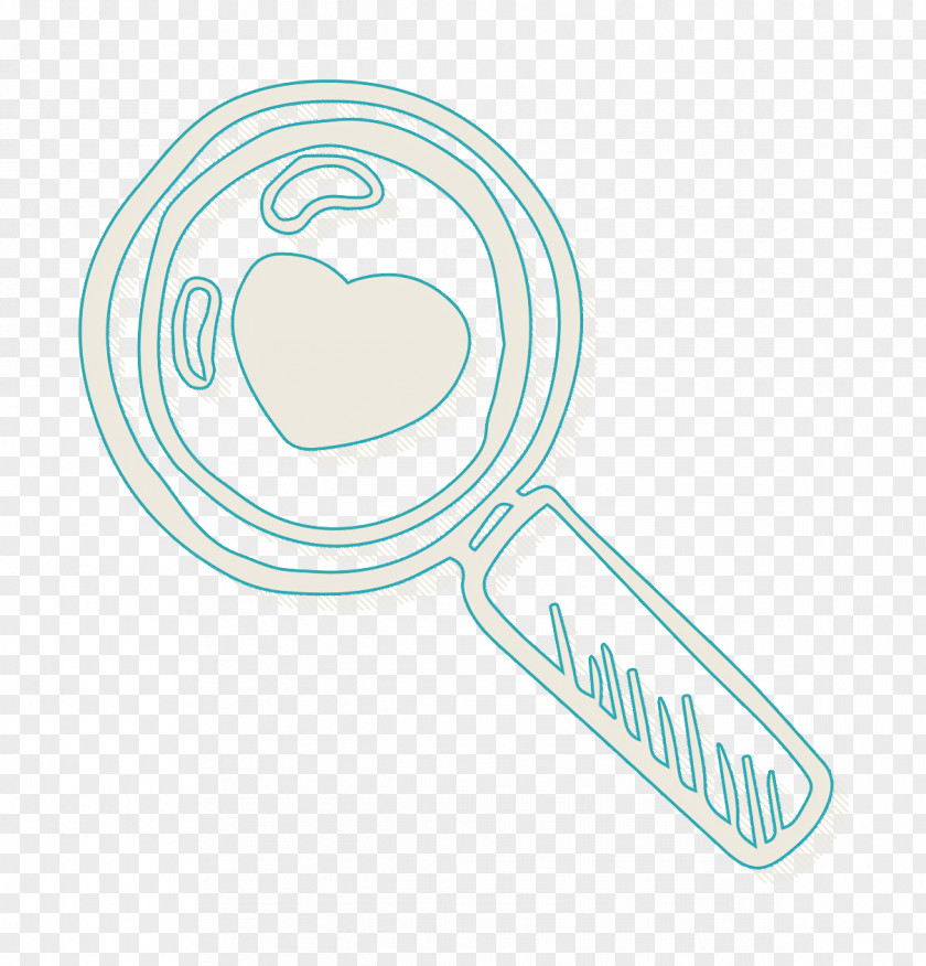 Magnifying Glass Icon Hand Drawn Love Elements Search PNG