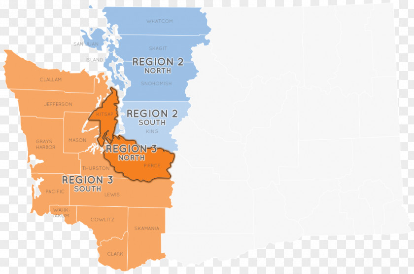 Map Thurston County, Washington Vector PNG