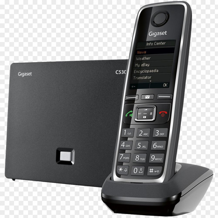 Telephone Fixe Gigaset Communications C530 IP Cordless Digital Enhanced Telecommunications Voice Over PNG