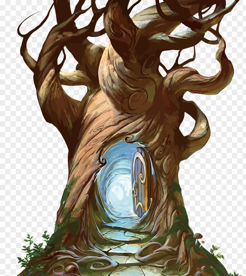 Vector Magic Tree Hole Hollow Trunk PNG