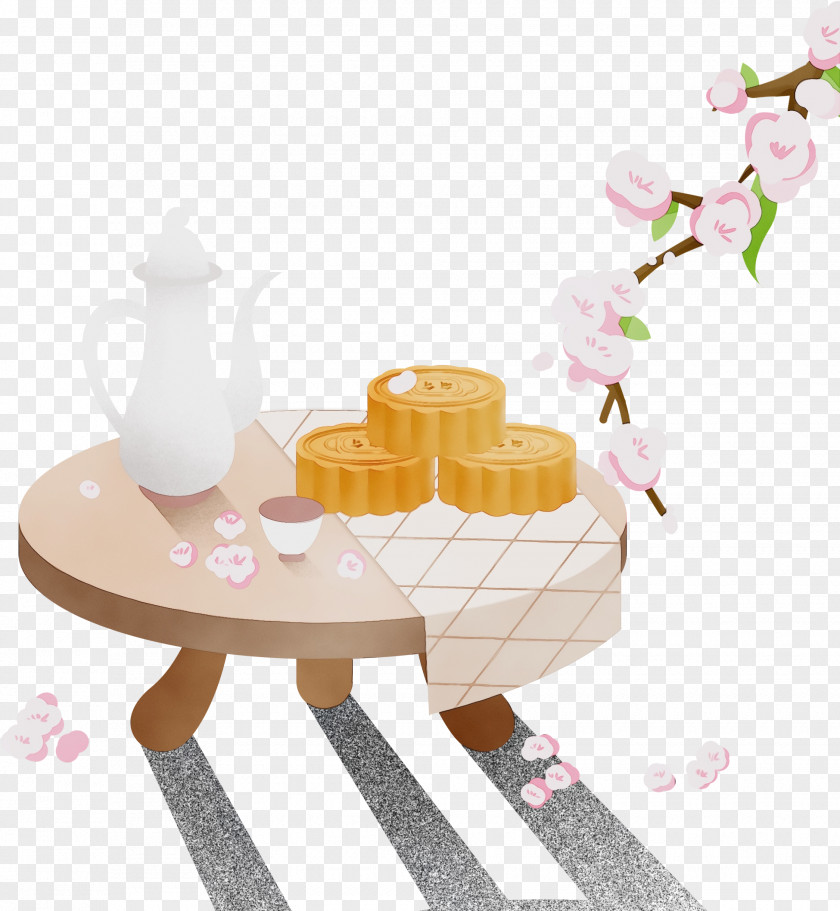 Furniture Cartoon Watercolor Background PNG