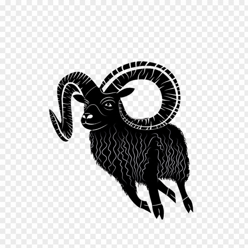 Hand-painted Goat Sheep Chinese Calendar Zodiac PNG