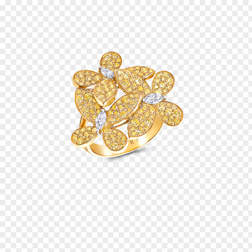 Ring Graff Diamonds Brooch Gold PNG