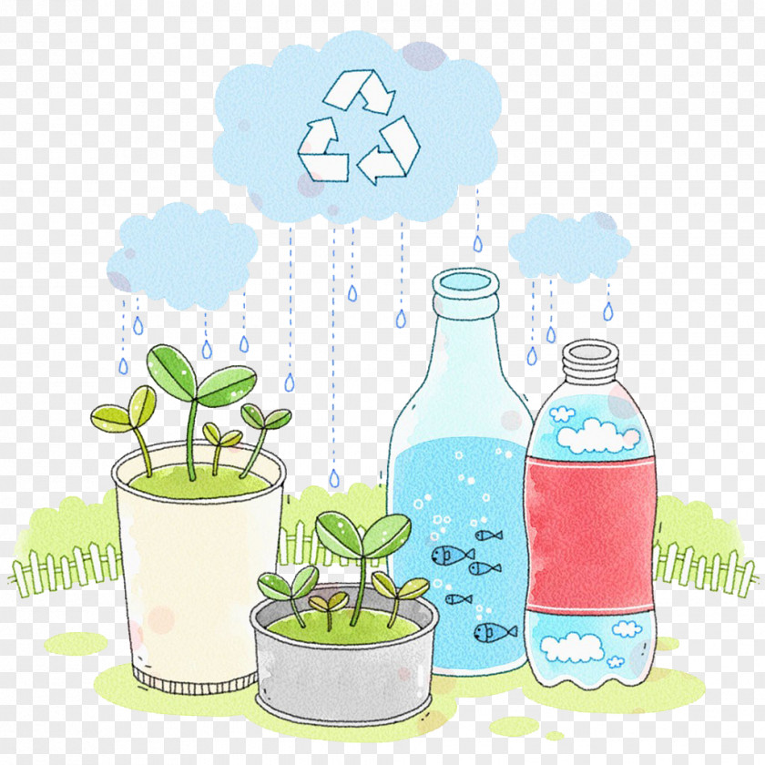Clouds And Bottles Bottle Resource Drop PNG