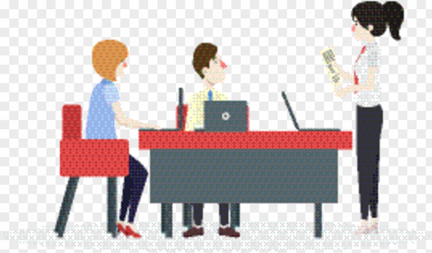 Desk Animation Business Background PNG