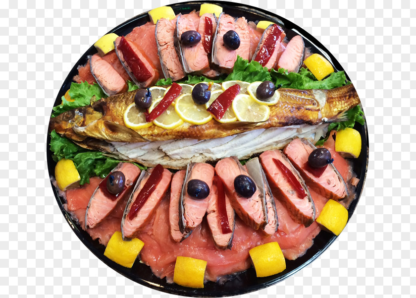 Fish Hors D'oeuvre Platter Smoked Barbecue PNG