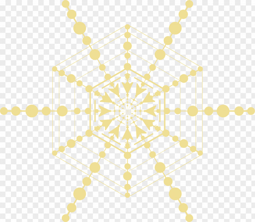 Little Fresh Yellow Snowflake Download Circle PNG