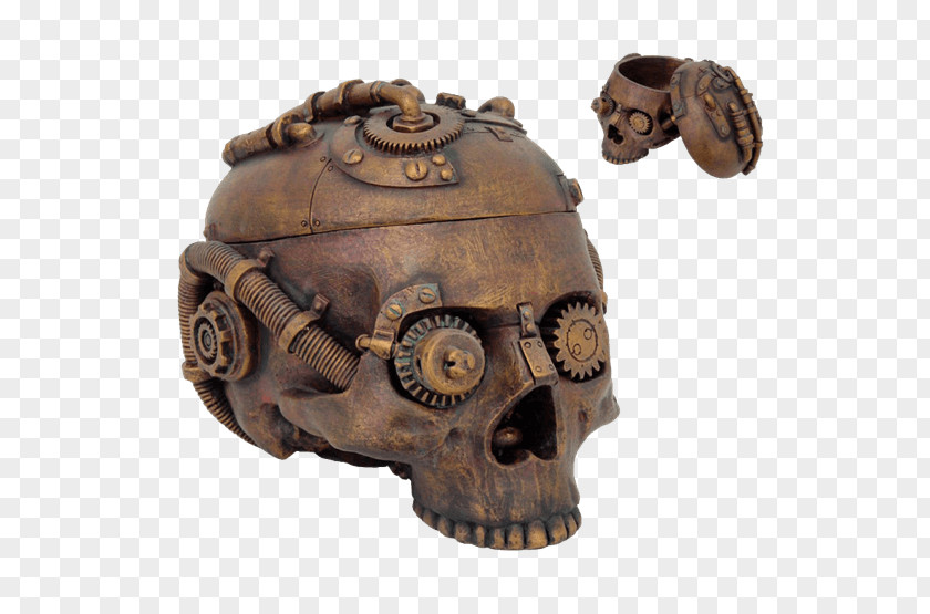 Skull Calavera Steampunk Robot Box PNG