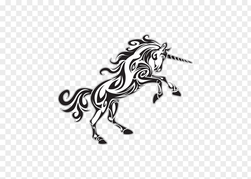 Unicorn Sticker Mustang Printing Line Art PNG