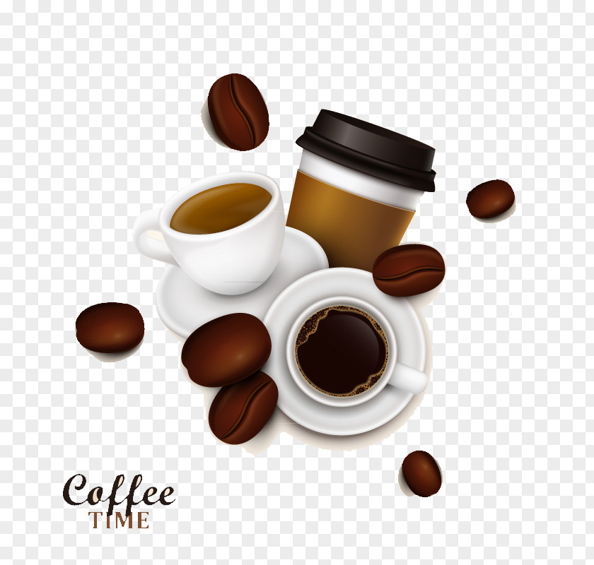 Gourmet Coffee And Beans Vector Cappuccino Caffxe8 Mocha Cafe Moka Pot PNG