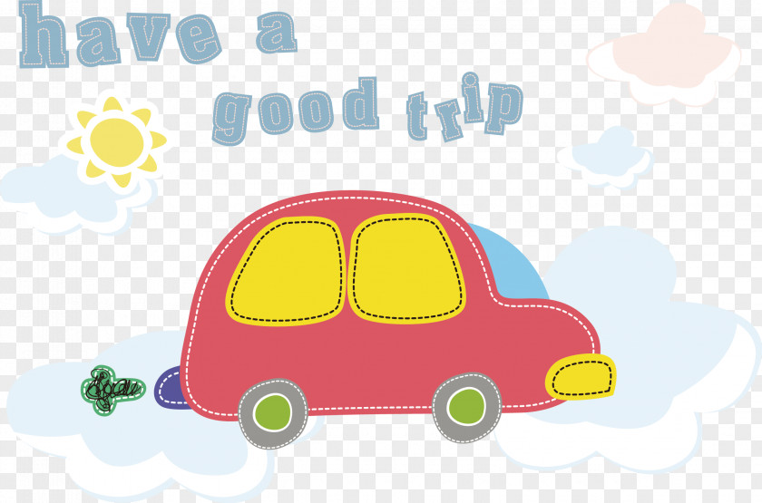 Vector Cute Car Travel. Euclidean Clip Art PNG