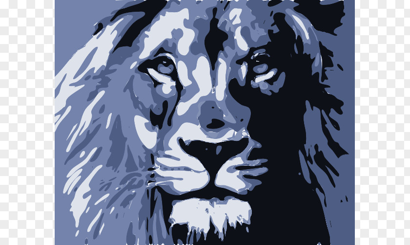 Lion Stencil Roar Desktop Wallpaper PNG