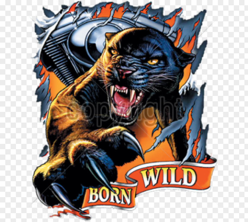 Motorcycle Illustration Black Panther Graphics Born To Be Wild PNG