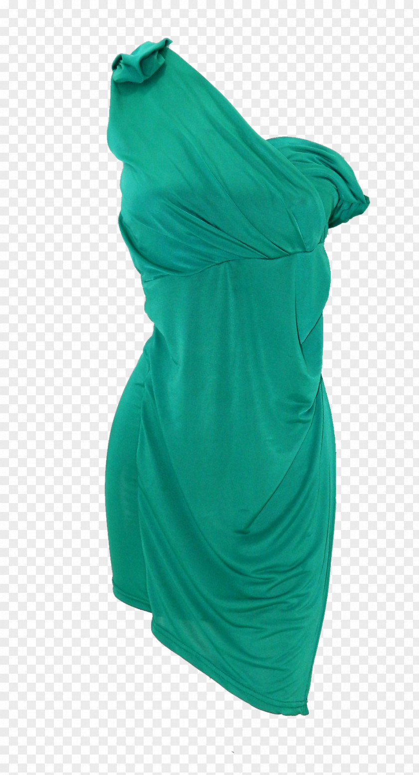 Dress Cocktail Shoulder Green Turquoise PNG