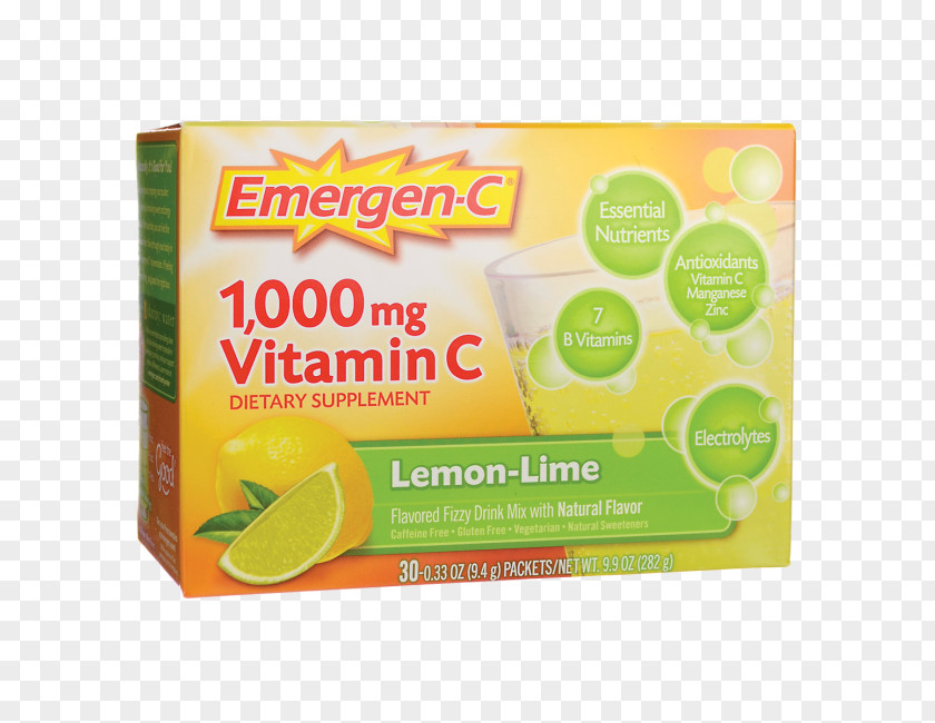 Lemon And Lime Dietary Supplement Emergen-C Drink Mix Vitamin C PNG