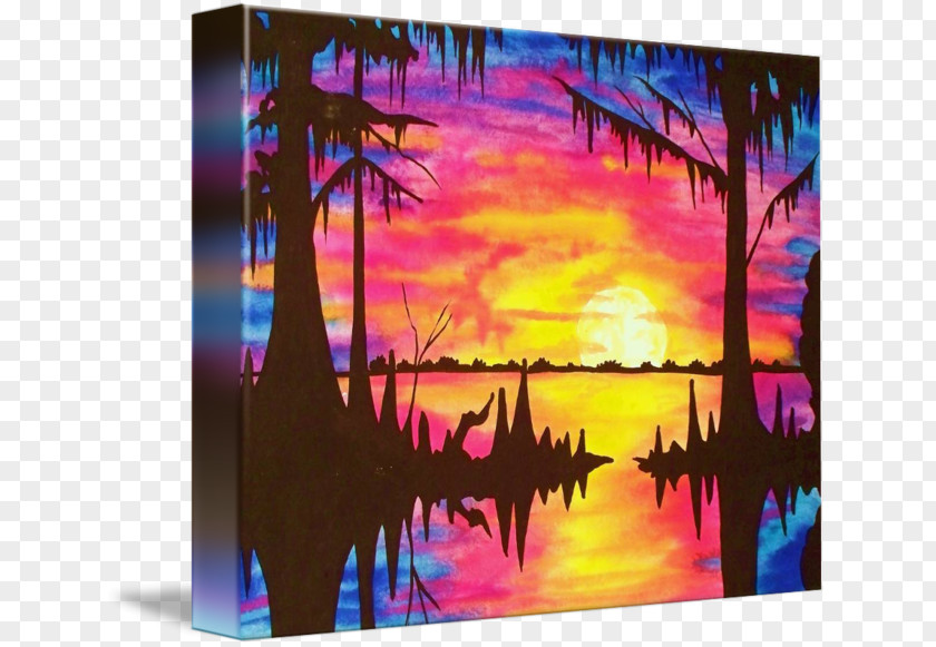 Swamp Sunset Sailor Tattoos Painting Color PNG