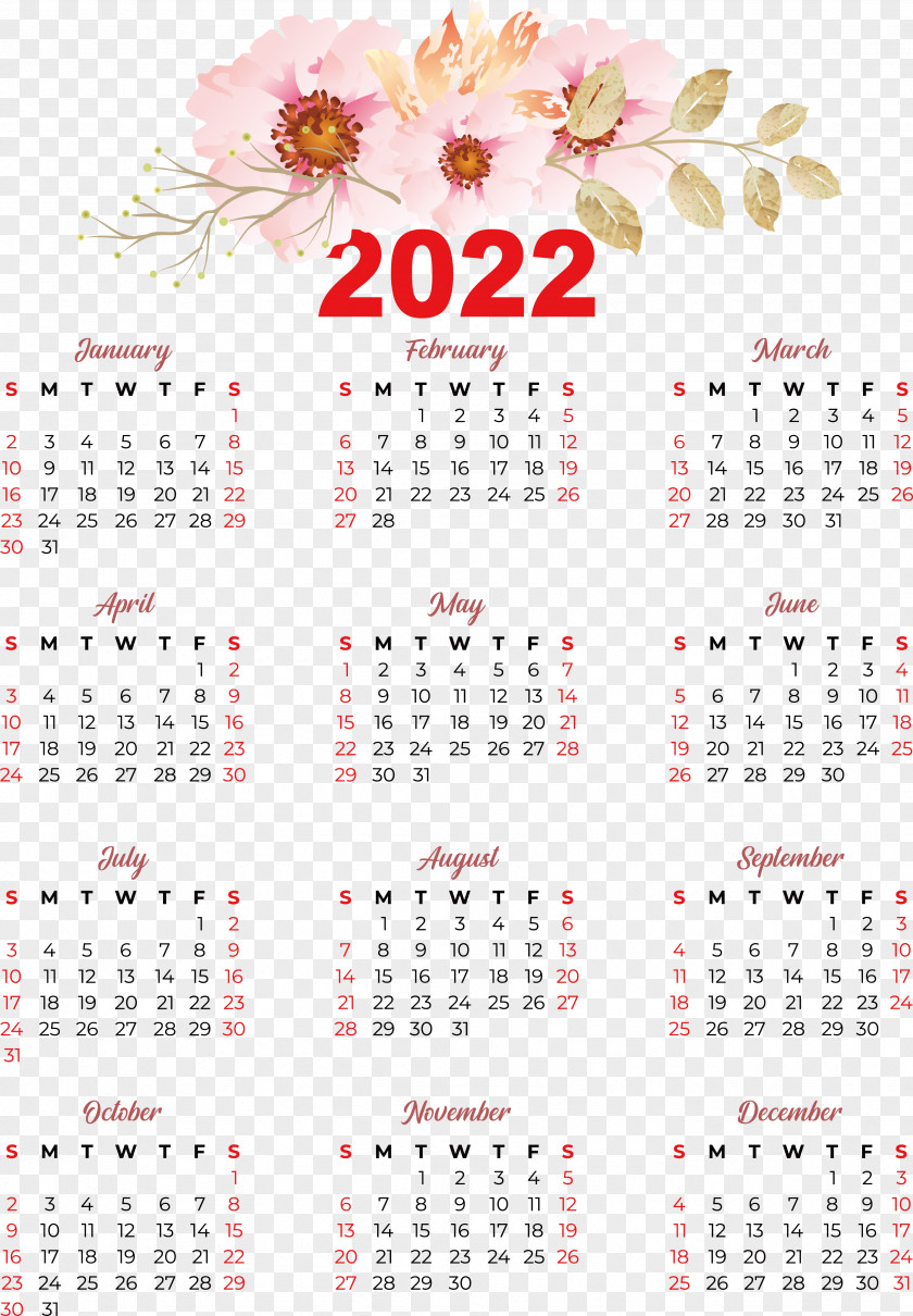 Calendar 2022 Calendar Year Create Week PNG