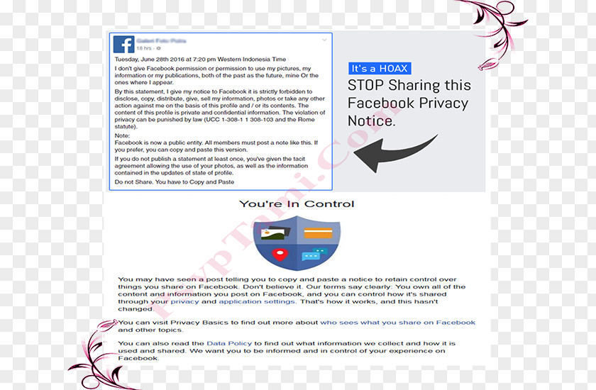 Dont Share Facebook Brand Privacy Hoax PNG