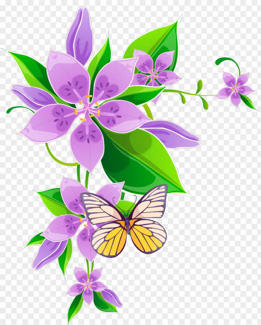 Purple Flowers Flower Floral Design Clip Art PNG