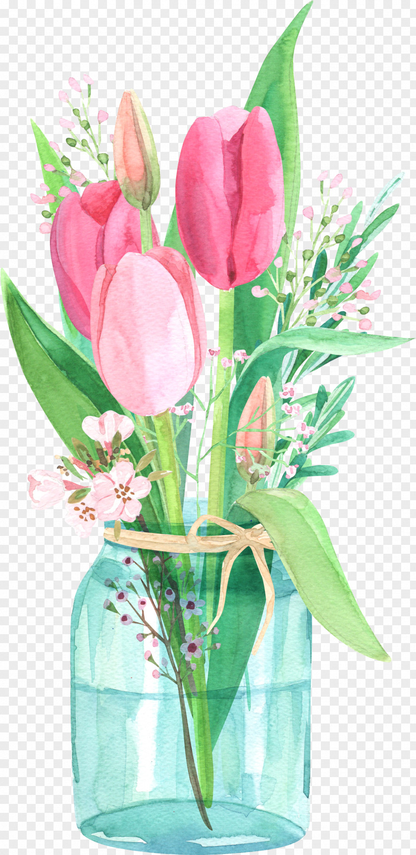 Jars And Tulips Tulip Floral Design Flower PNG