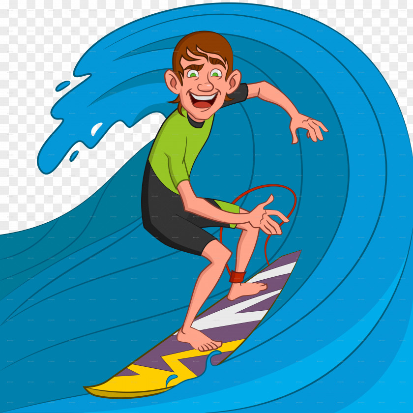 Surfing Cartoon Surfboard Wind Wave PNG