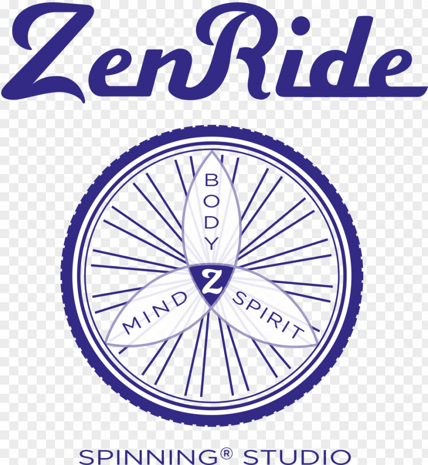 Bicycle Wheels Logo ZenRide Spinning® Studio Font PNG