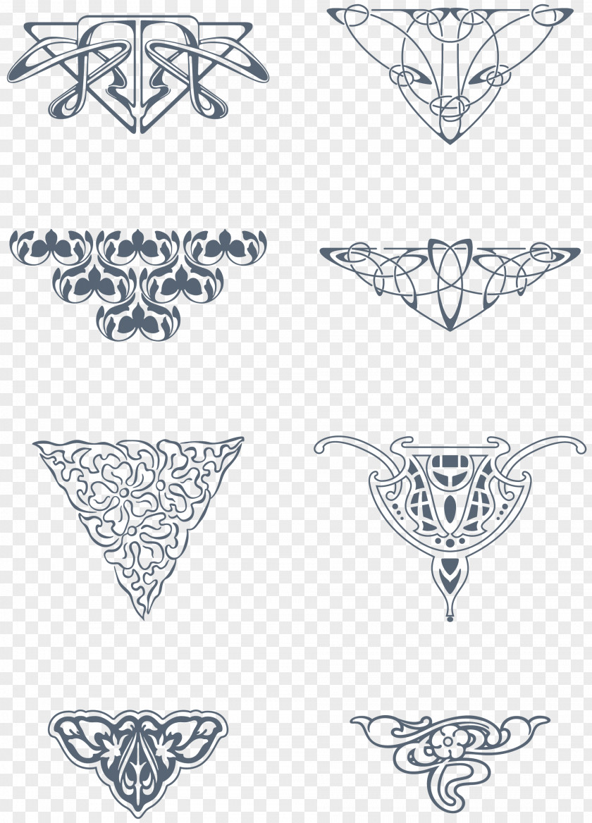 Floral Ornament Art Nouveau Ornaments PNG